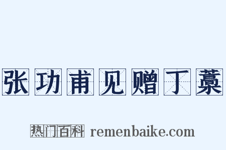 张功甫见赠丁藁是什么意思的图片